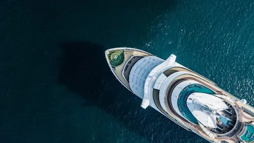 Cruise ship from above